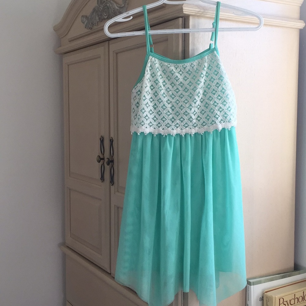 kids teal dress